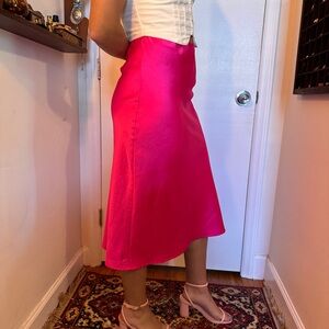 Pink Satin Skirt